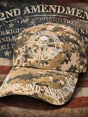 2nd Amendment Skull Camo Hat | Military Tactical Adjustable Cap